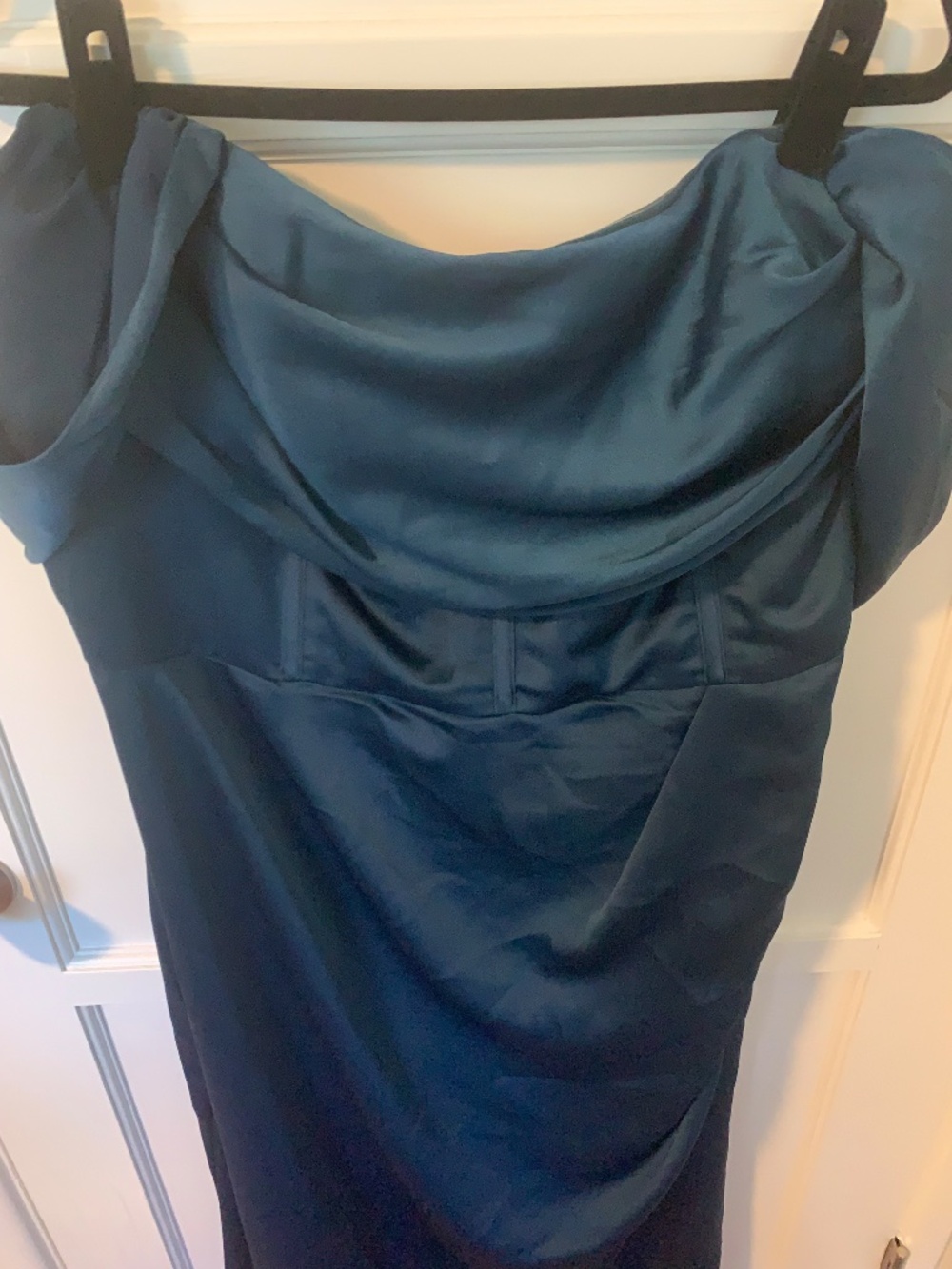 City Chic Forbidden Love Poseidon Blue Off-Shoulder Formal Maxi Gown 20 - Picture 5 of 13